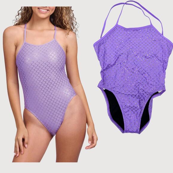 Jolyn Gavin Mermaid Print One Piece Swim 30 NWT